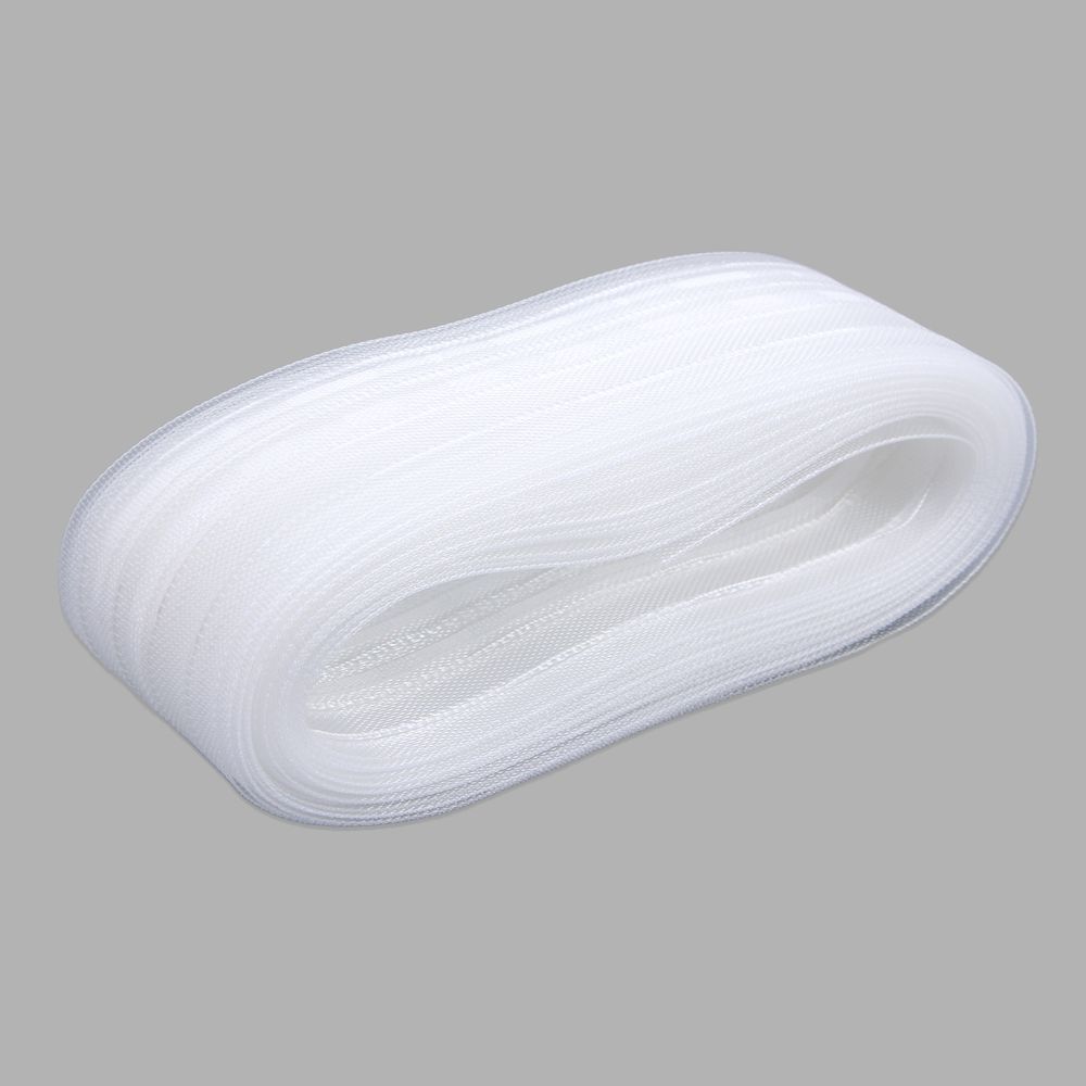 Лента (тесьма) шторная: сборка вафельная (1:2.5) 60 мм / 10 метров, (2 ряда петель, 4 шнура), прозрачный, (605-О)