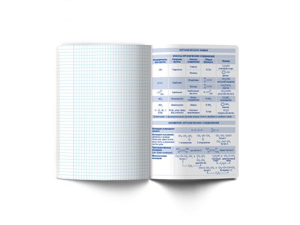 Тетрадь со справочным материалом Полёт идей, A5+ 48 л. на скобе 60 г/м², белизна 90%, 10 шт, клетка, 000499 Химия, Светоч 48ТПСКп5_0_2_1