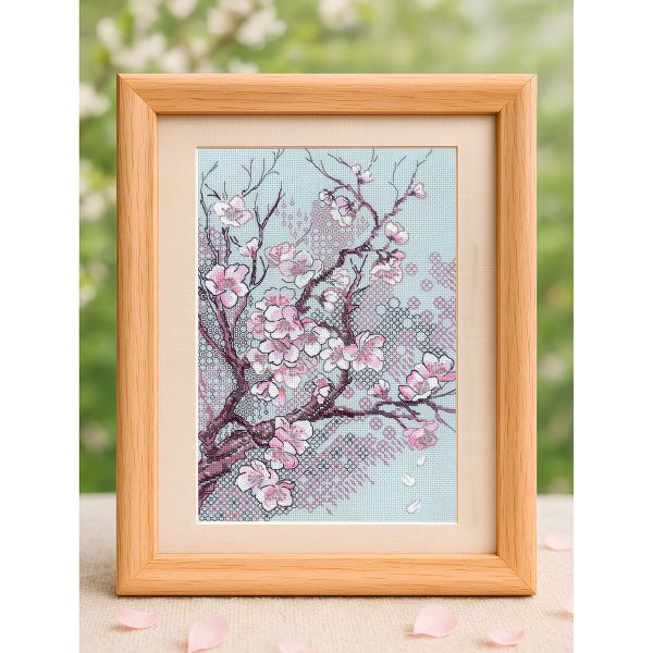 Набор для вышивания нитками Риолис, Нежное цветение сливы 21х30см