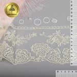 Кружево на сетке 70 мм, диз. 211, цв.01 молочный уп. 13.71 м, Kruzhevo