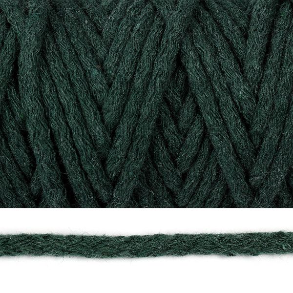 Шнур круглый х/б ⌀5.0 мм / 50 метров, 2121 т.зеленый