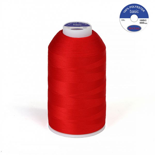 Нитки эластичные текстурированные Max 100D/2, 5000 м, 151 красный, 1 катушка
