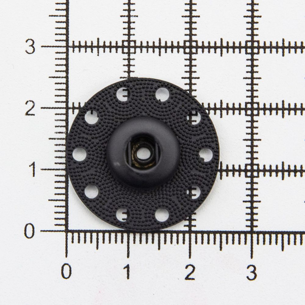 Кнопка пришивная металл ⌀25.0 мм, металл, Black, уп.10 шт