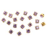 Хрустальные стразы в цапах круглые (золото) сиреневый 4х4 мм, 20 шт/упак. Astra&Craft, ЗЦ018НН44