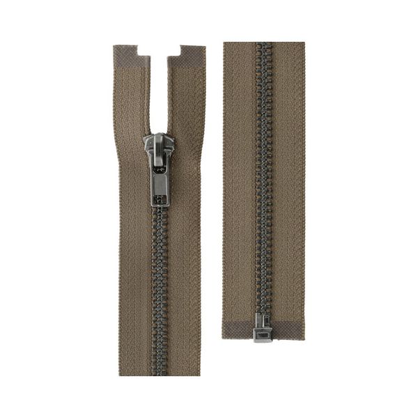 Молния металл Т5 (5 мм) 1 зам., разъем., 50 см, оксид, 287 серо-коричневый, ZIP 5B Gamma, 10 шт