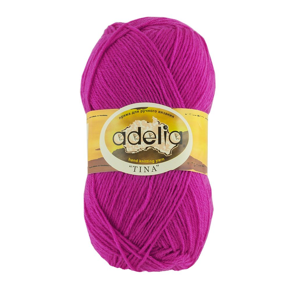 Пряжа Adelia Tina / уп.5 мот. по 100г, 308м, 025 яр. розово-сиреневый