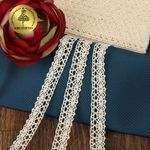 Кружево вязаное (тесьма) 13 мм / 10 метров, Тонкая нить цв.01 натуральный уп. 10 м, Kruzhevo