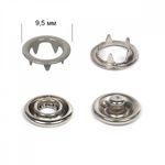 Кнопка рубашечная (джерси) открытая ⌀9.5 мм, НЕРЖ.СТАЛЬ, S204 (523) серый, 500шт, TBY