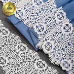 Кружево гипюр (плетёное) 85 мм / 13.71 метров, TBY.SUN.02, цв.белый