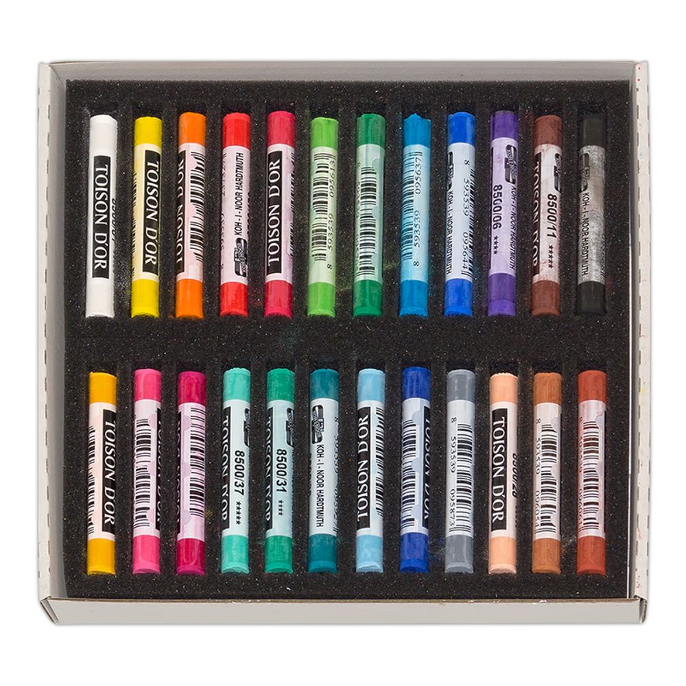 Пастель художественная мягкая 24 цв, KOH-I-NOOR Toisodor, круглая в картонной коробке 8514024005KSRU