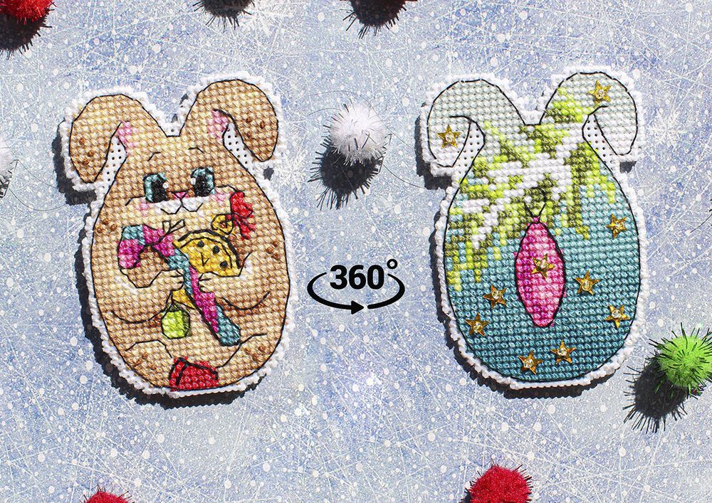 Набор для вышивания нитками МП Студия (Жар-птица), Праздничное время, 8х6 см