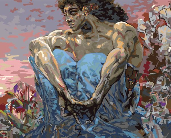 Картина по номерам Фрея GTG-PNB/PL-201, По мотивам картины Врубеля М. А. «Демон (сидящий)». 1890. Фрагмент, 50х40 см