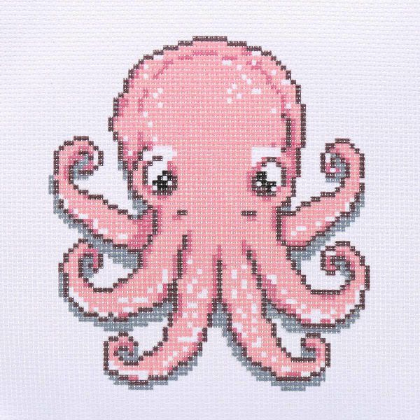 Набор для вышивания нитками Hobby&Pro Kids, Осьминог 19х18 см