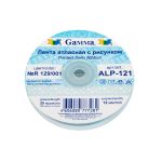 Лента атласная с рисунком 12.0 мм / 22.8 метров, R 129/001 голубой/белый, Gamma ALP-121