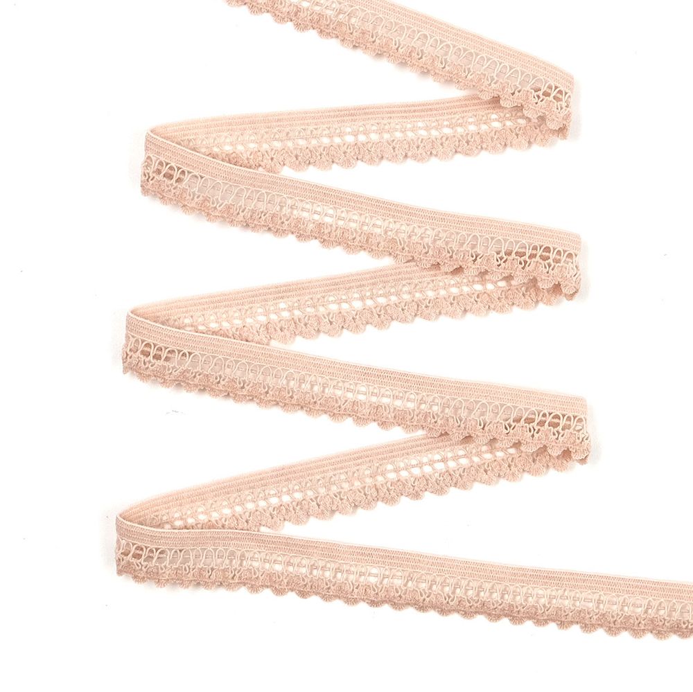 Резинка бельевая (ажурная) 13.5 мм / 50 метров, пудровый, 0313/81