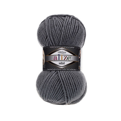 Пряжа Alize (Ализе) Superlana Midi / уп.5 мот. по 100 г, 170м, 087 угольно-серый А