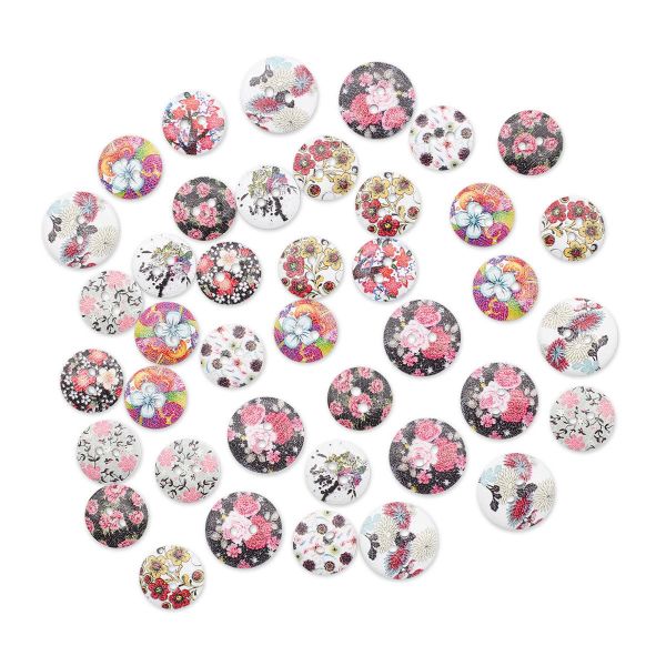 Украшения декоративные пуговицы деревянные Цветы №8, 15-18 мм, 100 шт
