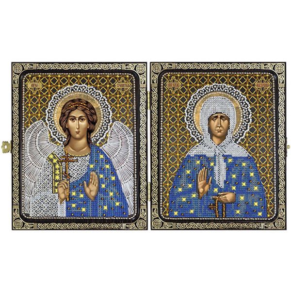 Набор для вышивания нитками Нова Слобода, Прав. старица Матрона Московская и Ангел Хранитель 23х14,2см