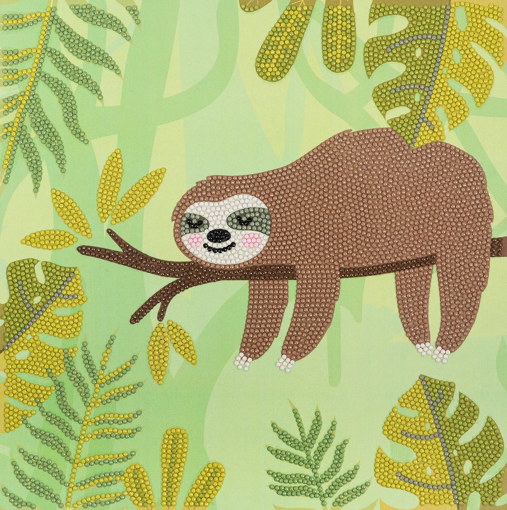 Алмазная (кристальная) мозаика Фрея, постер Ленивец, 30х30 см