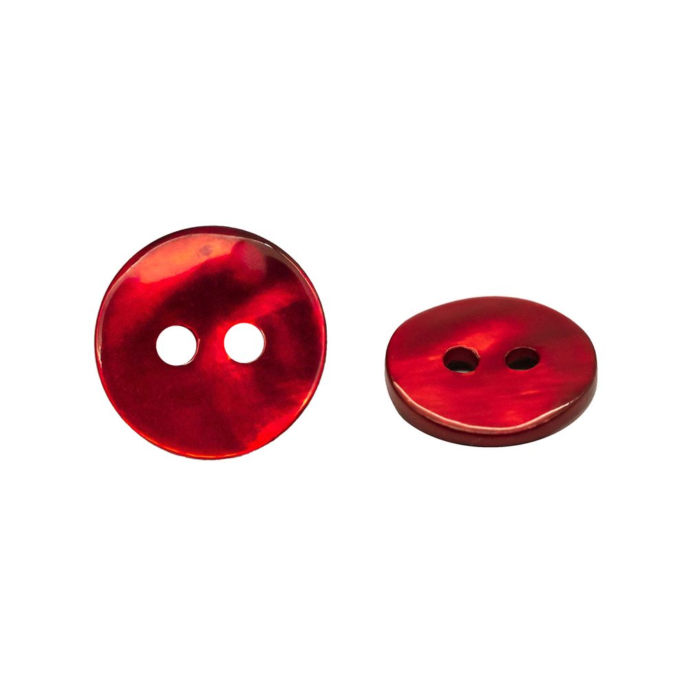 Пуговицы 2 прокола ракушка 16L (9мм) (Red (красный)), 50 шт