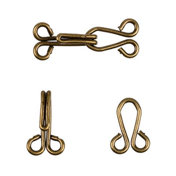 Крючок шубный обтяжной 15 мм, 10 шт, 27 бронза, Gamma