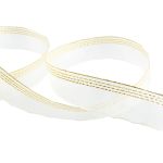 Лента капроновая (органза) 25.0 мм / 25 метров, 003 бл. кремовый/золото, Blitz ORT-25