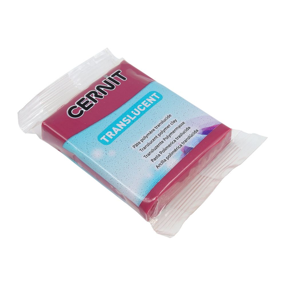 Полимерная глина Cernit Translucent запекаемая, прозрачная 56 гр, 411 бордовый