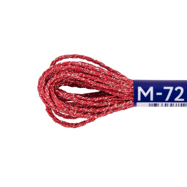 Мулине Gamma металлик NM 12 мотков по 6 метров, M-72 красный/серебристый, Gamma MOULINE