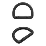 Карабин металл полукольцо 25 мм, черный матовый, MB_2232, 6 шт