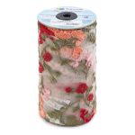 Кружево на сетке широкое 180 мм / 14 м, ±1 Турция, бордовый, Gamma GCKM-180-07