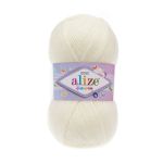 Пряжа Alize (Ализе) Sekerim Bebe / уп.5 мот. по 100 г, 320м, 001 кремовый A