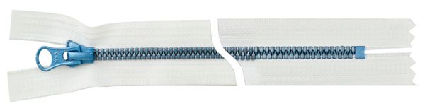 Молния трактор YKK Metalux Т5 (5 мм) 1 зам., разъем., голубая, 20 см, под металл, 501 blue 20, уп.10 шт