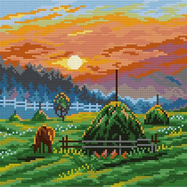 Алмазная (кристальная) мозаика Фрея, Раннее утро, 24х24 см