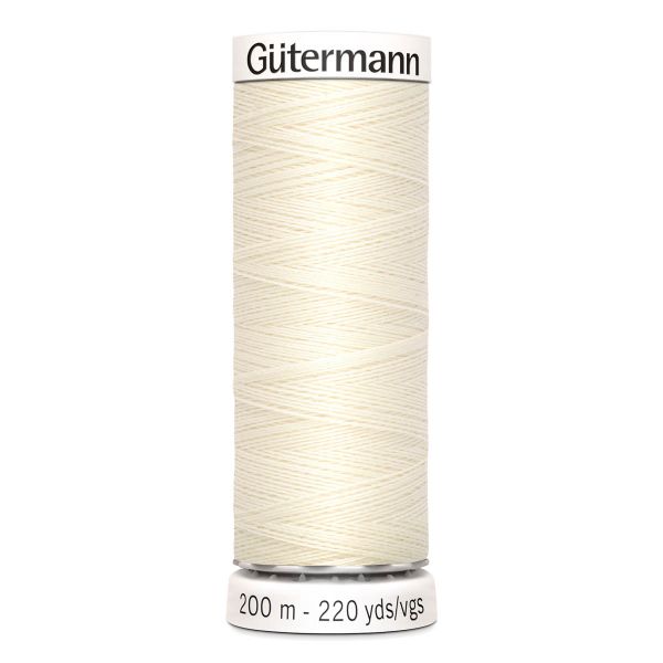 Нитки универсальные Gutermann Sew-all, 200м, 001 молочный, 5 катушек