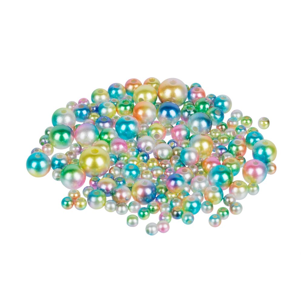 Бусины пластик ⌀4, 6, 8, 10 мм, 100±2 г, №03 ассорти, Zlatka PBBM-01