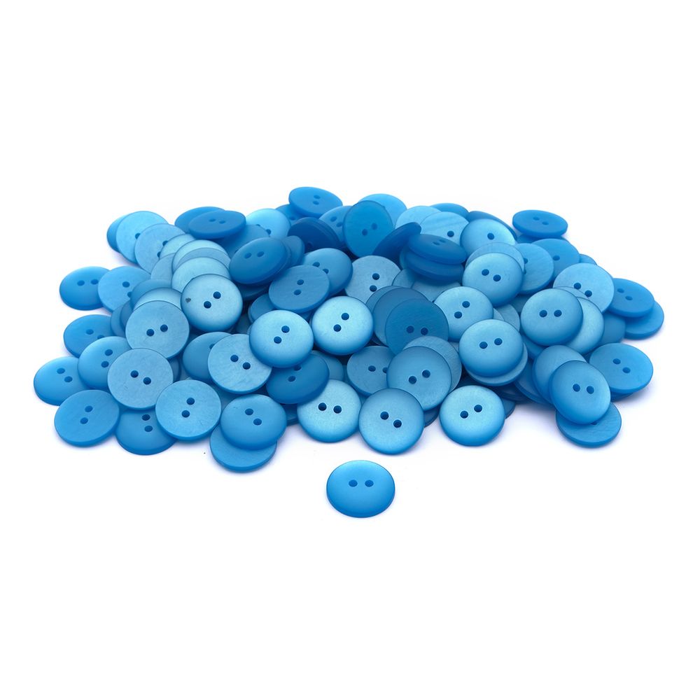 Пуговицы на 2 прокола 28L (18мм), пластик (col.18 морская волна), CR-K18M, 144 шт