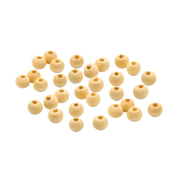 Бусины дерево ⌀6 мм, неокрашенные, отв.2 мм, 15 г, 231±5 шт