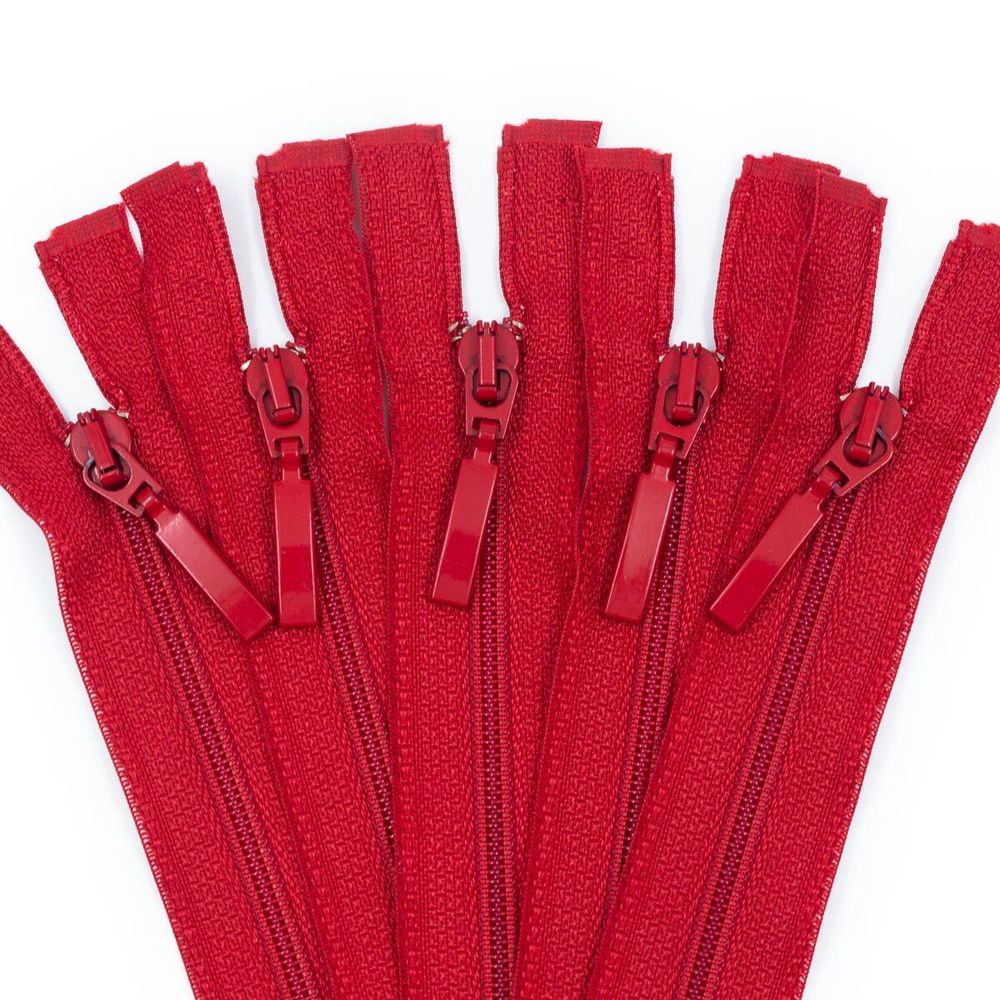 Молния спираль (витая) Arta Т5 (5 мм) 1 зам., разъем., 80 см, цв. 519 красный, уп.5 шт