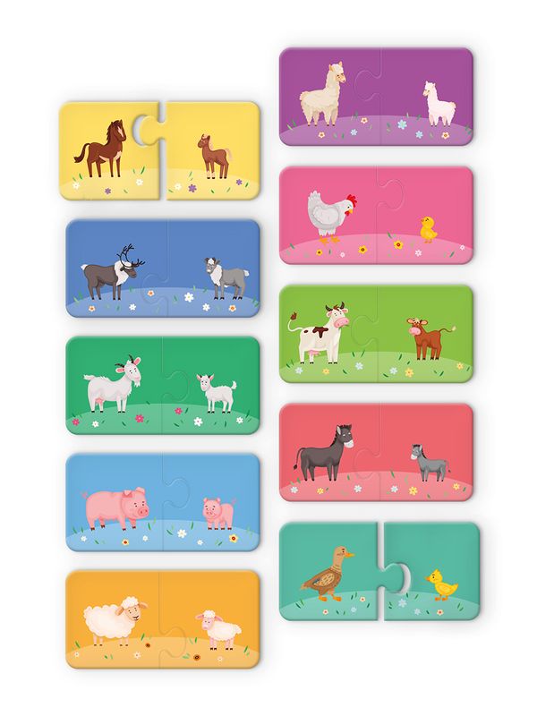 Пазлы-пары для малышей Мама и малыш 20 элемент, Фрея PZL-BК-014