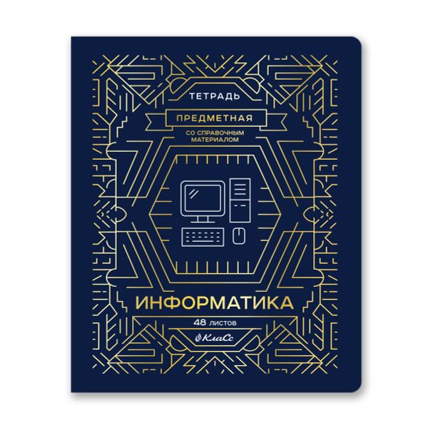 Тетрадь со справочным материалом Линия успеха, софт тач ламинация + тиснение фольгой, A5+ 48 л. на скобе 65 г/м², белизна 100%, 10 шт, клетка, 000580 Информатика, Светоч 48ТПСК5_126_2_1