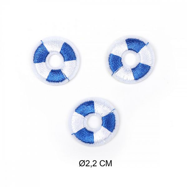 Термоаппликация вышитая Круг цв.2 ⌀2,2 см 20 шт
