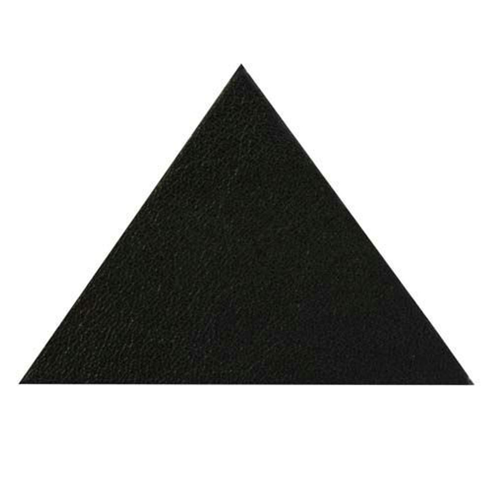 Термоаппликация из кожи треугольник сторона 5см, 2шт в уп, 100% кожа, 01 черный