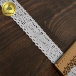 Кружево вязаное (тесьма) 40 мм, диз. 299, цв.02 белый, уп. 25 м, Kruzhevo