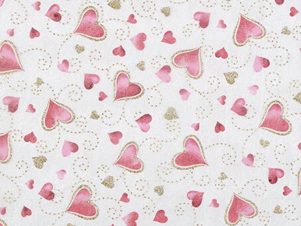 Ткань для пэчворка Knorr Prandell, Polymat ForA©, шир.30 см, сердца, красно-золотые, 10 м, сердца, красно-золотые, Knorr Prandell
