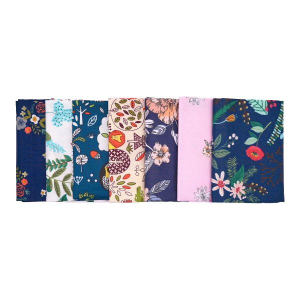 Набор тканей Растительный принт разноцветный (100% хлопок) 50х50см,7 шт, Astra&Craft, PAT07-06