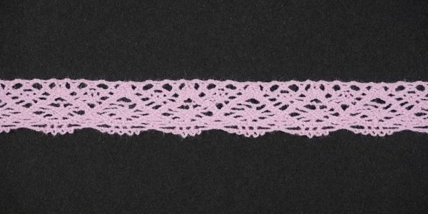 Кружево вязаное (тесьма) 16 мм цв.св.розовый, Alfa, 25 метров, AF-118-020