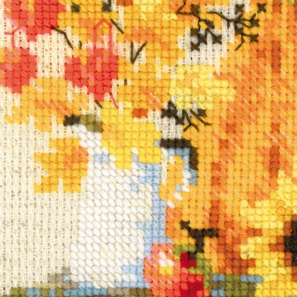 Набор для вышивания нитками Риолис, Дача, Осень 20х30 см