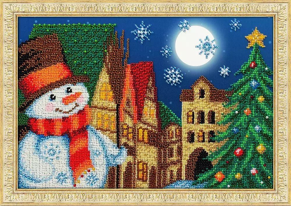 Набор для вышивания бисером Паутинка, Рождественский сторож 30х20 см