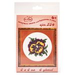 Набор для вышивания нитками РС Студия, Анютки 8х8 см