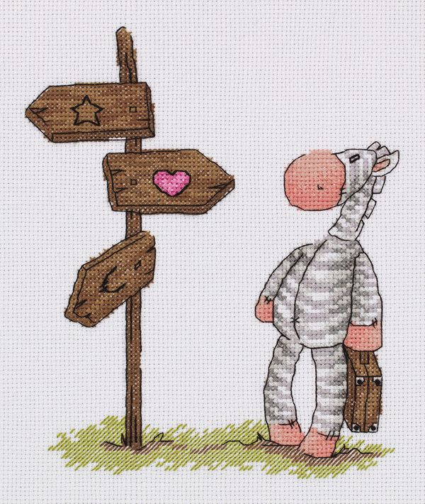 Набор для вышивания нитками Klart, Правильный путь, 18,5х22,5 см